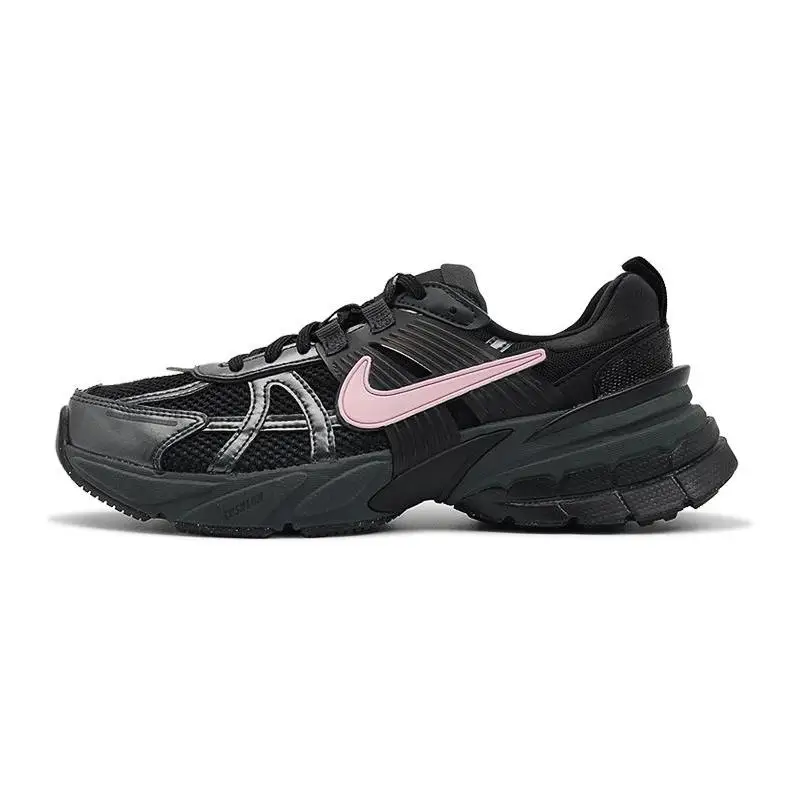 【Customize】Nike V2K Run Running Shoes Women's Low-top Black/pink Sneakers shoes FD0736-001