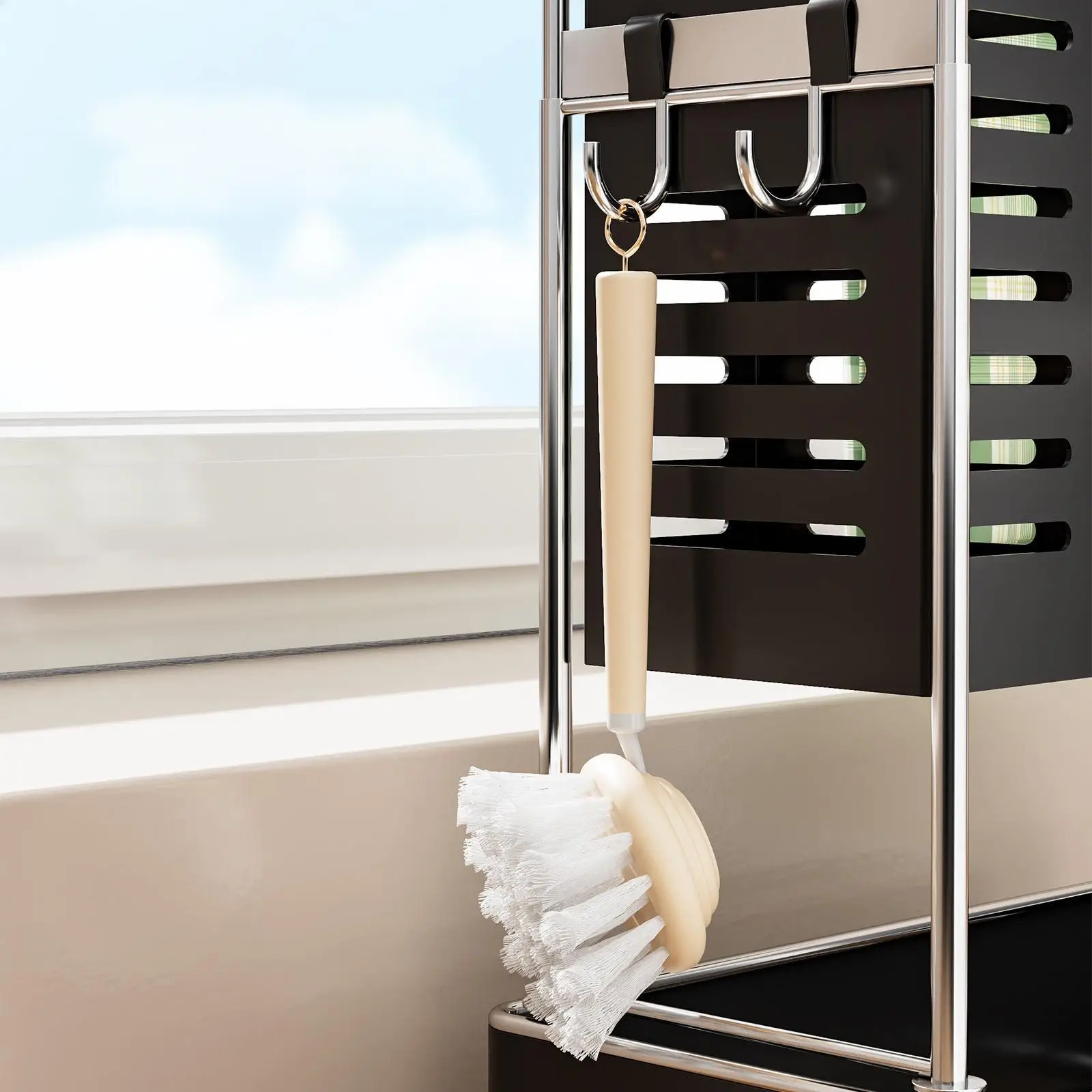 Kitchen Sink Organizer Storage Essentials Black Counter with Auto Drain Tray