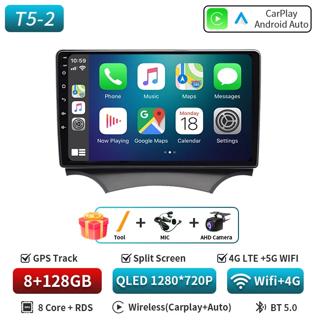 Android 16 Auto autoradio voor Ford Ka 2008 2009 2010 2011 2012 2013 2014 Carplay multimediaspeler stereo GPS head unit DSP BT