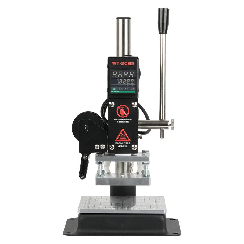 소형 데스크탑 수동 로고 핫 스탬핑 기계 목재 상표 엠보싱 브랜드 인덴테이션 기계 PU 가죽 핫 인덴테이션