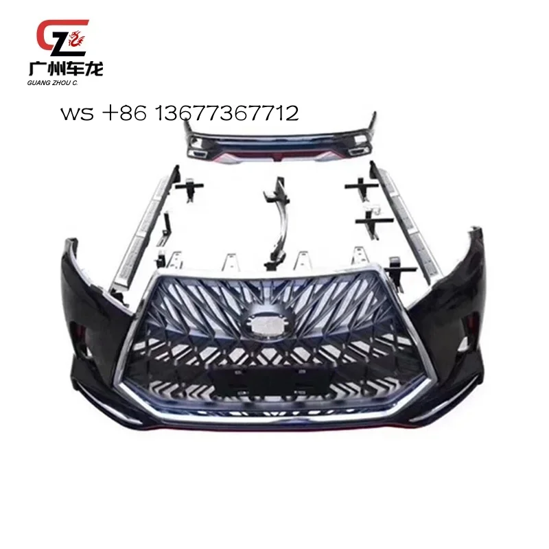 

Car Bumpers Highlander 2015-2020 Upgrade Lx570 Style Auto Body Parts Front Bumper Rear Lip Side Skirts and Grille Nor