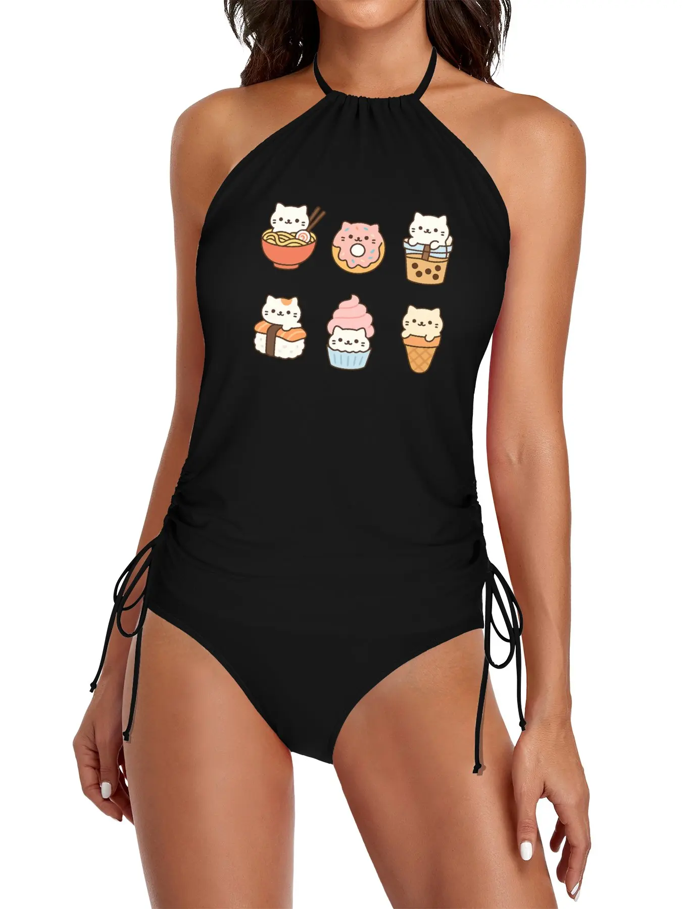 

Snack Cats – Kawaii Food Cat Die-Cut Sticker Sheet Split Swimsuit Set womens beach wears summer women set swimsuits for woman