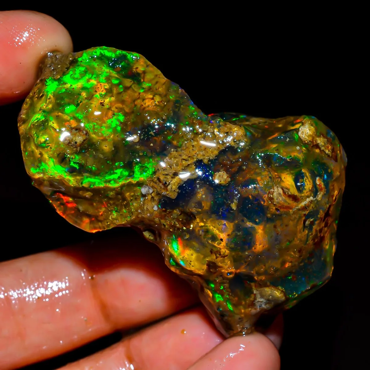 Ethiopian Welo Opal 25-80CT Rough Natural Crystal Fire Opal Collector Stone Randomly Selected One