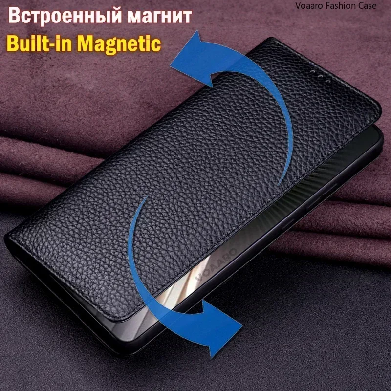 Genuine Leather Flip Funda for Honor Magic 7 Pro Case for Honor Magic 7 Pro Case wake up Sleeping Cover Fashion Funda