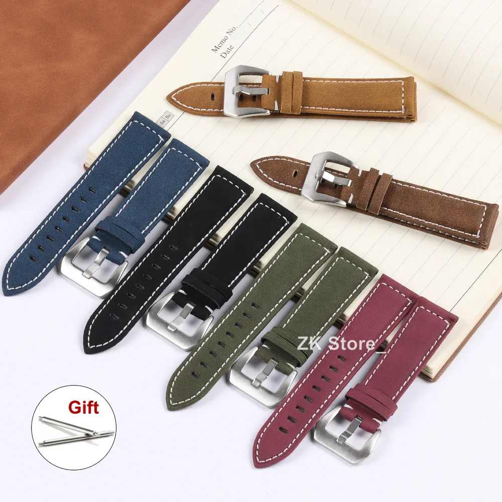 Retro Leather Watch Straps 18mm 20mm 22mm 24mm for PAM Replacement Bracelet Bands for Men Watch Accessories 2024 Official Store