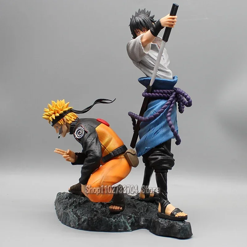 Anime Naruto Figuren GK Uzumaki Naruto Uchiha Sasuke Actiefiguren Binding 01 PVC Collectie Model Cool Ornament Desktop Speelgoed
