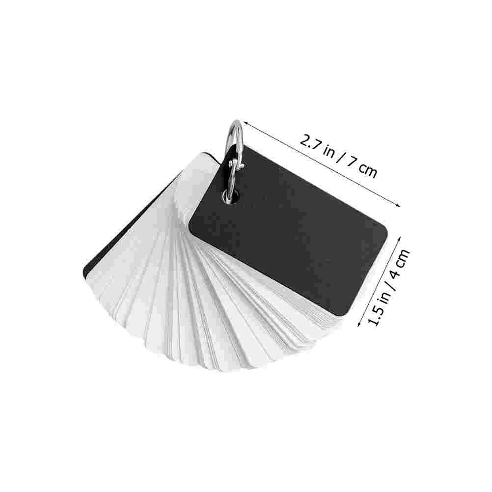 4 Pcs Cardboard Cover Book Loose-leaf Flashcards Blank Memory with Binder Ring Portable Notepads Words Rings Notebooks