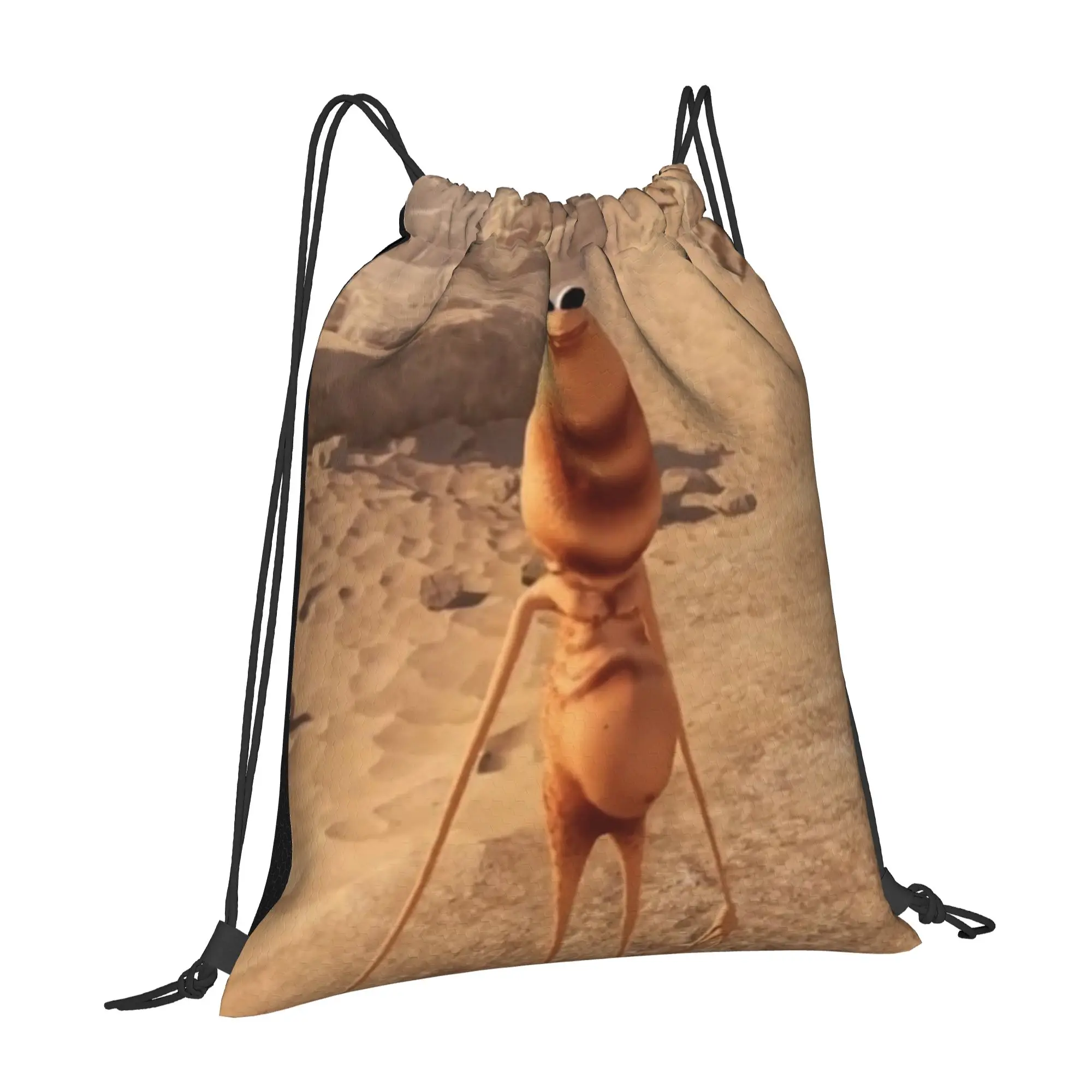Marcus The Worm 6 Marcus The Worm Multi-function Pocket Men Women Storage Backpack Teenager Travel Bag Print Drawstring Bags