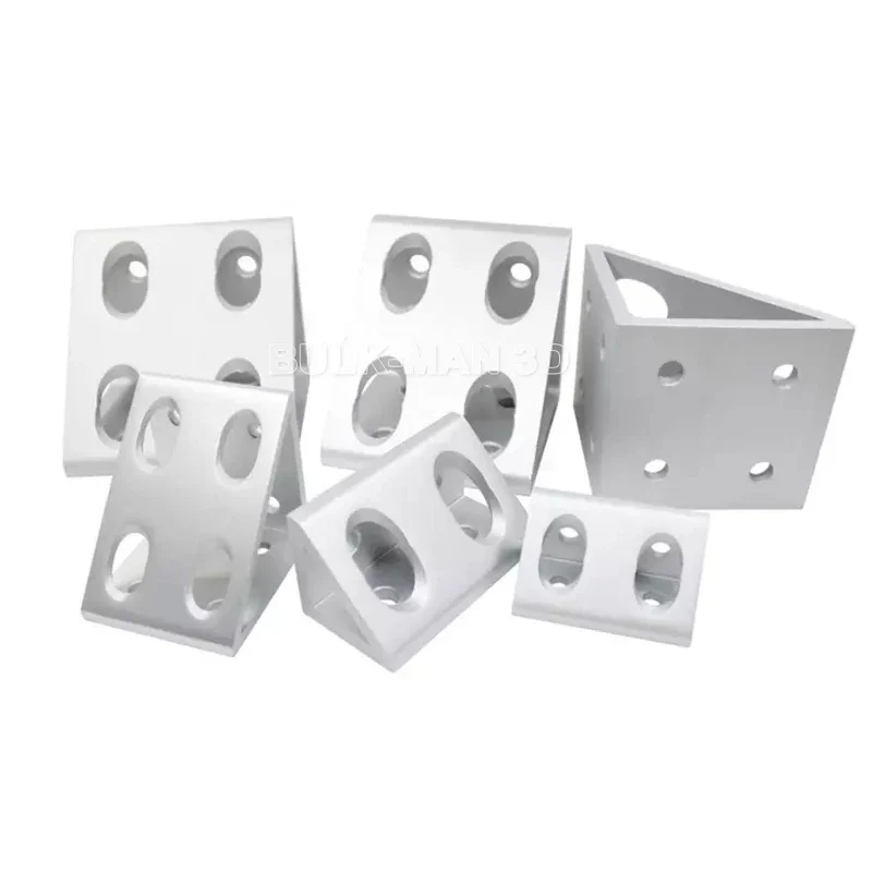 4Pcs Silver Aluminum Profile Right Angle Triangle Block Triangle Connector Bracket 2020 3030 4040 4545 4590 2040 3060 4080