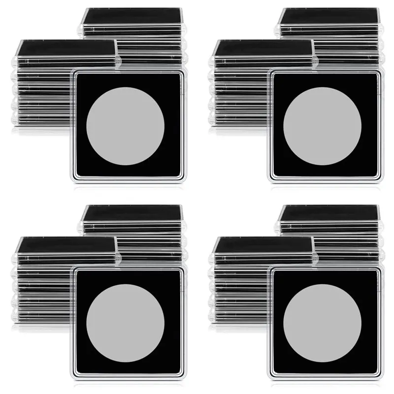 【MUST-HAVE】80 Pcs Silver Dollar Coin Holder, 2 X 2 Half Dollar Coin Holder Coin Capsule Coin Snap Plastic Coin Holder, 37.5Mm