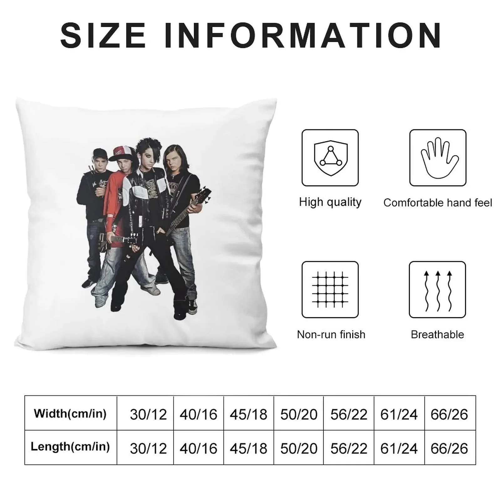 Tokio Hotel band Throw Pillow Cushions For Decorative Sofa Sofa Covers For Living Room bed pillows pillow