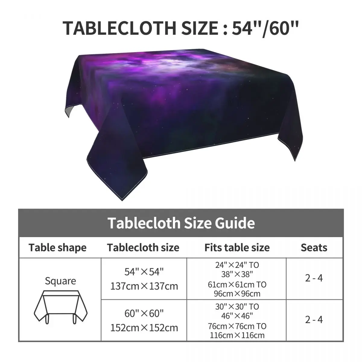 Galaxy Clouds Tablecloth Spherical Nebula Printed Table Cover For Kitchen Dining Room Retro Protection Table Cover Tablecloths