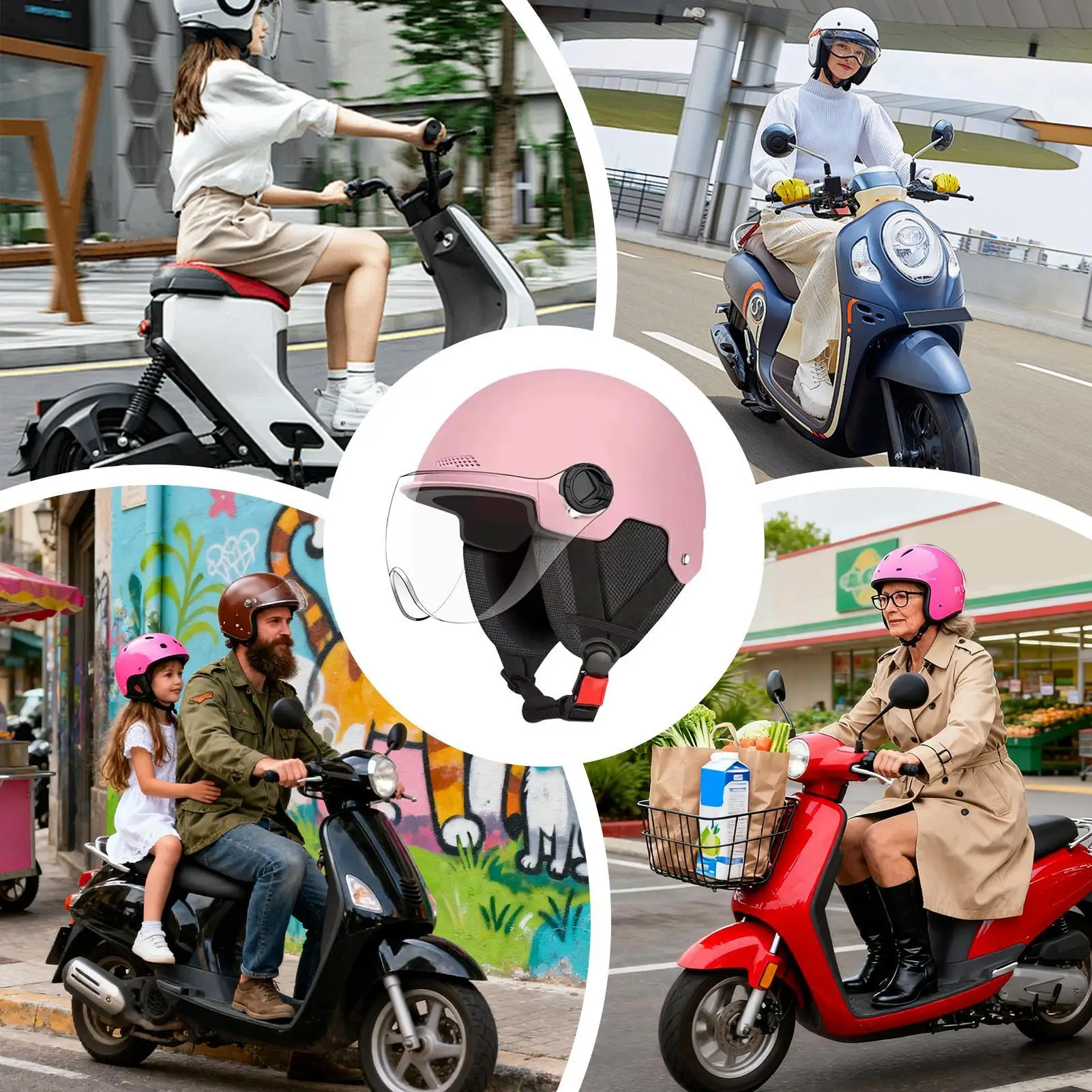 Helmet For Electric Bike Scooter Helmet Anti-UV Breathable Protective Ear Protection Hat For Riding Skateboarding Cycle Men Kids
