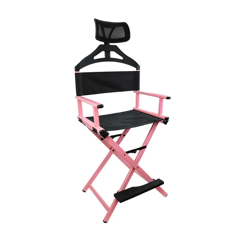 Professional Makeup Chair with Pillow Foldable Portable Multifunctional Outdoor Backrest Makeup Chair High Director Chair