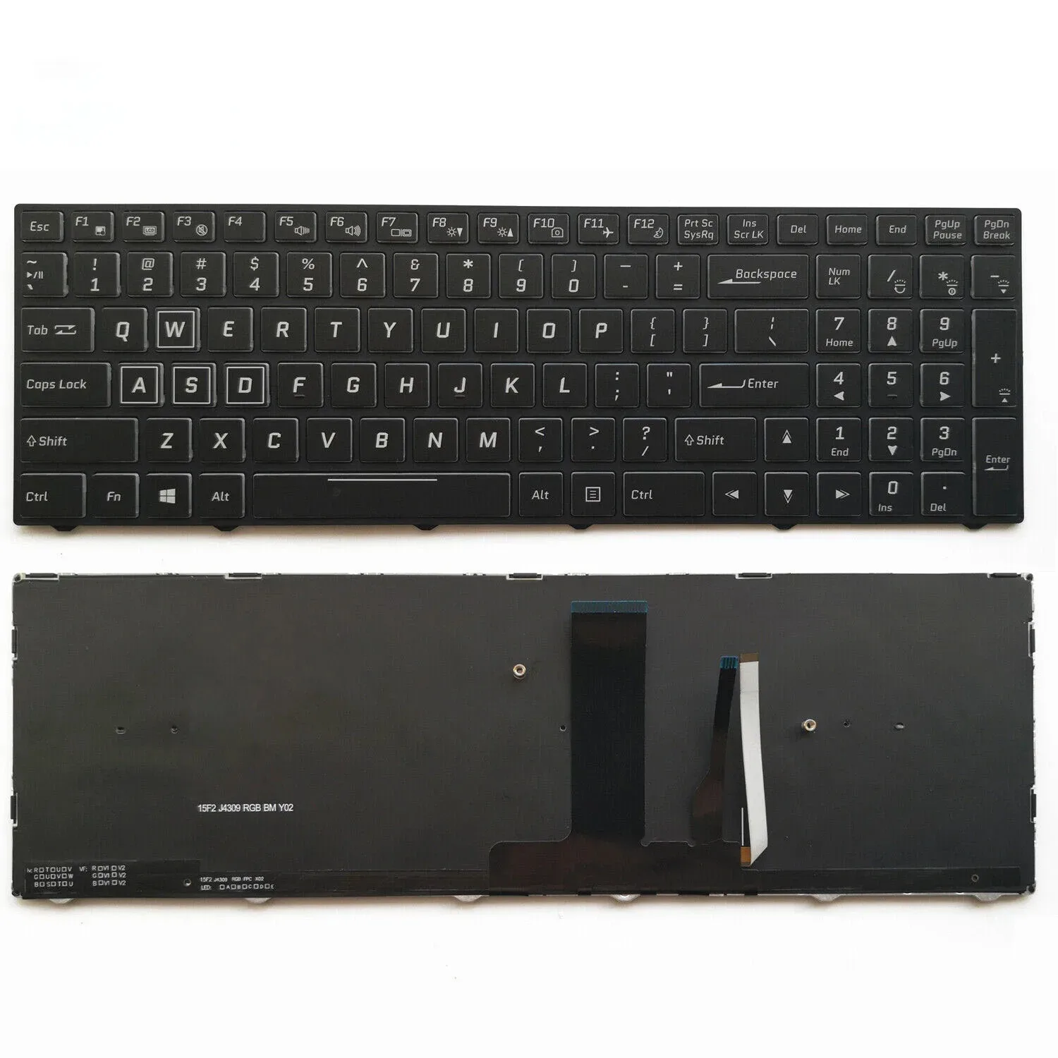 US RGB Backlit Laptop Keyboard  for Clevo N855HJ1 N857HJ1 N870HJ1 N850HP6 N870HP6 N850HK1 N855HK1 N857HK1 N870HK1 N950TP6