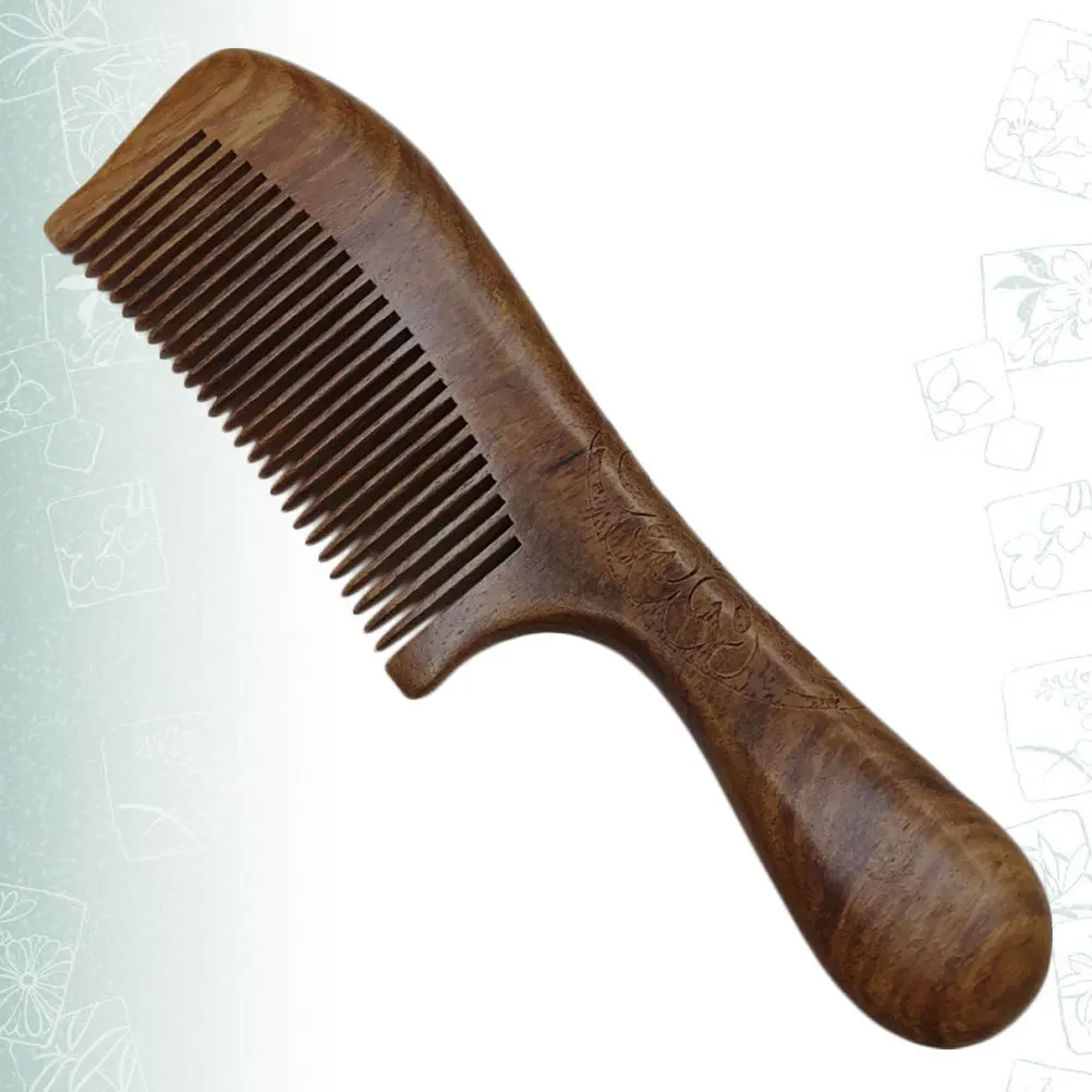 

Golden Sandalwood Hair Wooden Comb Smooth Massage For Home Travel Outdoor Use Durable Lightweight U Slot Design Comfortable