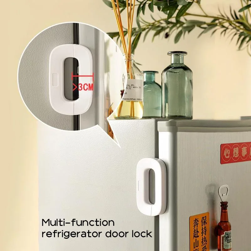 قفل باب أمان للأطفال، سهل التركيب، لا يتطلب حفر، قفل خزانة حماية للأطفال، أبيض/بيج، حماية منزلك #1