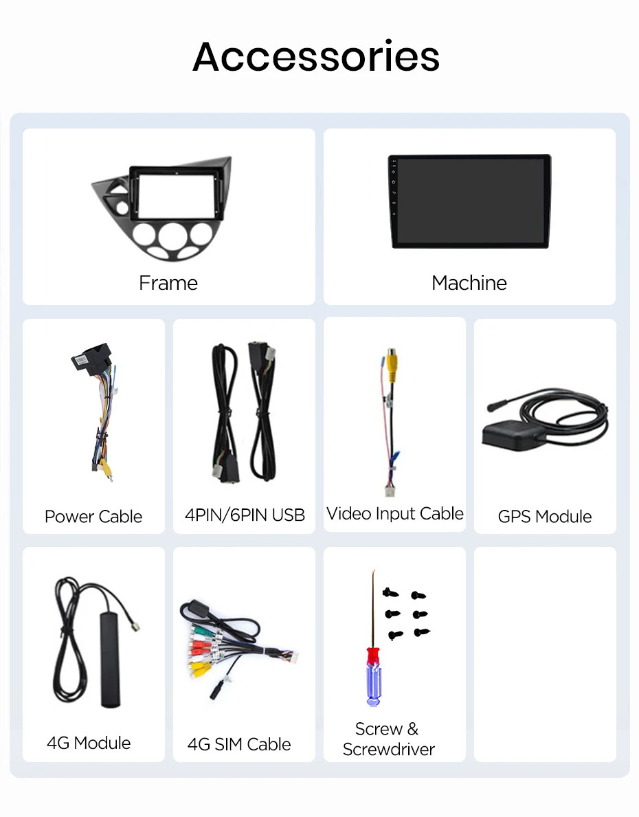 Junsun Wireless CarPlay Android Auto Autoradio für Ford Fiesta 1995-2001 Focus Mk1 1998-2004 Intelligente Systeme DSP SWC RDS GPS – Detail 27