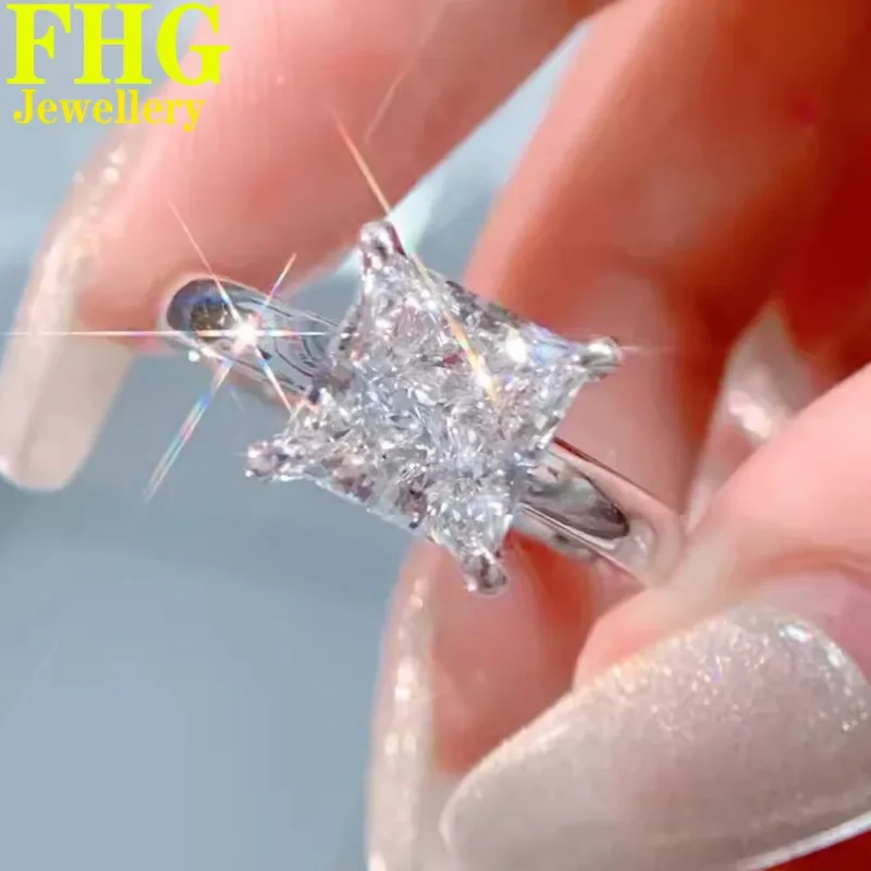 

IGI Lab grown Diamond Princess Square 3ct Wedding Ring DEcolor VVS-VS1