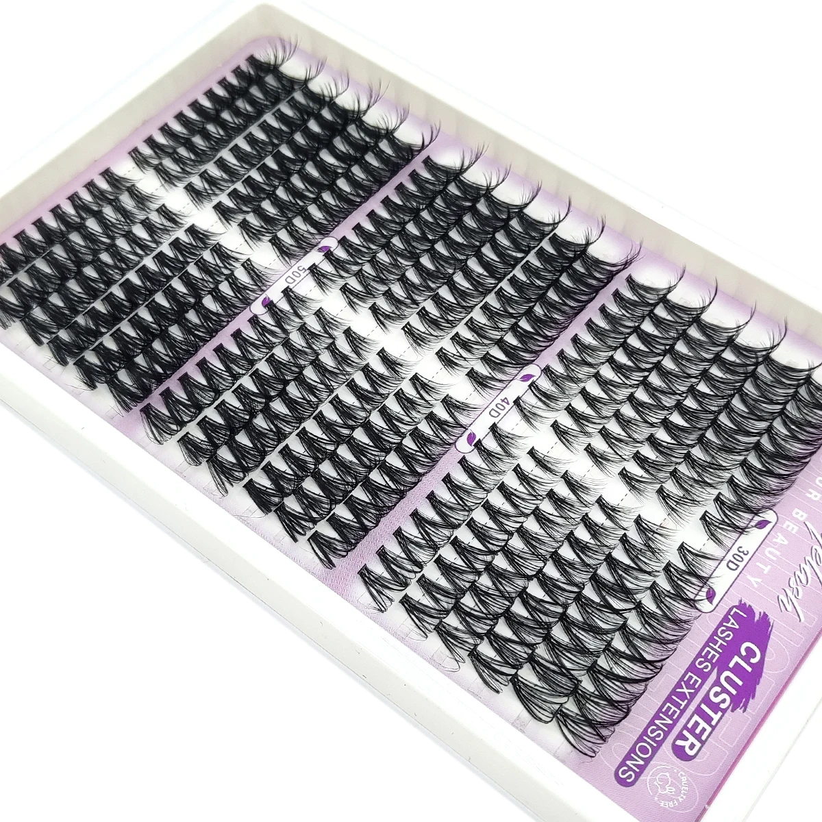 30-100D extensión de pestañas gruesas y esponjosas independiente 18 filas paquete de pestañas esponjosas de ojo de gato paquete de pestañas gruesas y rizadas