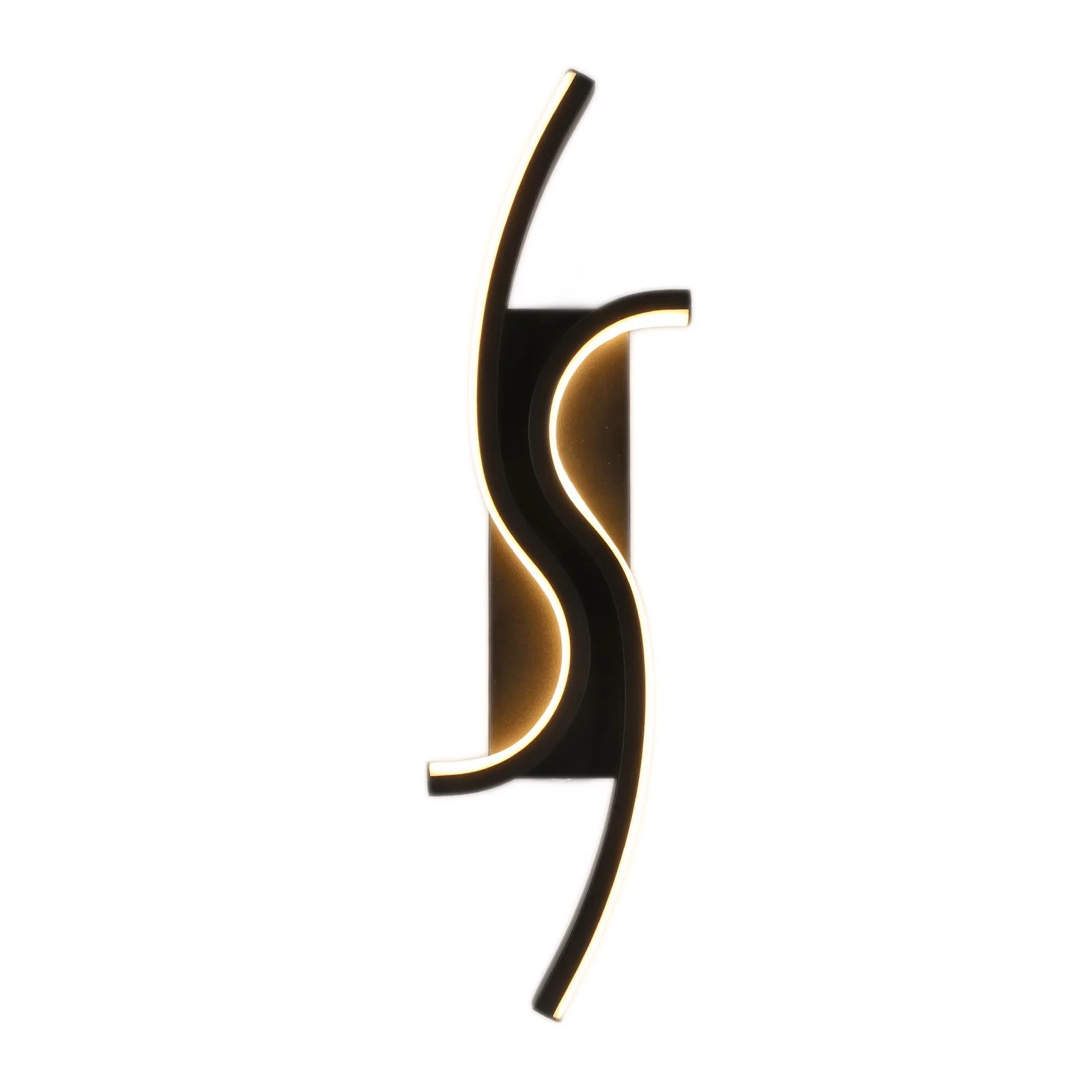 Applique murale LED, applique murale moderne noire d'intérieur 12W 1350LM en acrylique pour chambre à coucher, salon, couloir (lumière chaude)