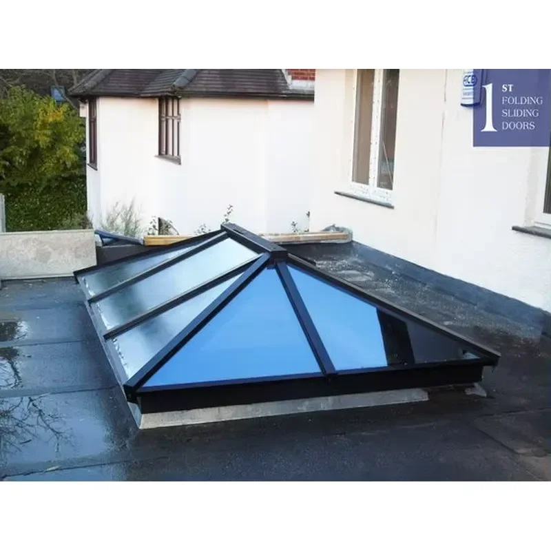 Aluminum Pyramid Skylight Window Double Glazed Glass Roof Awning Modern Design Waterproof Insulation for House Terrace