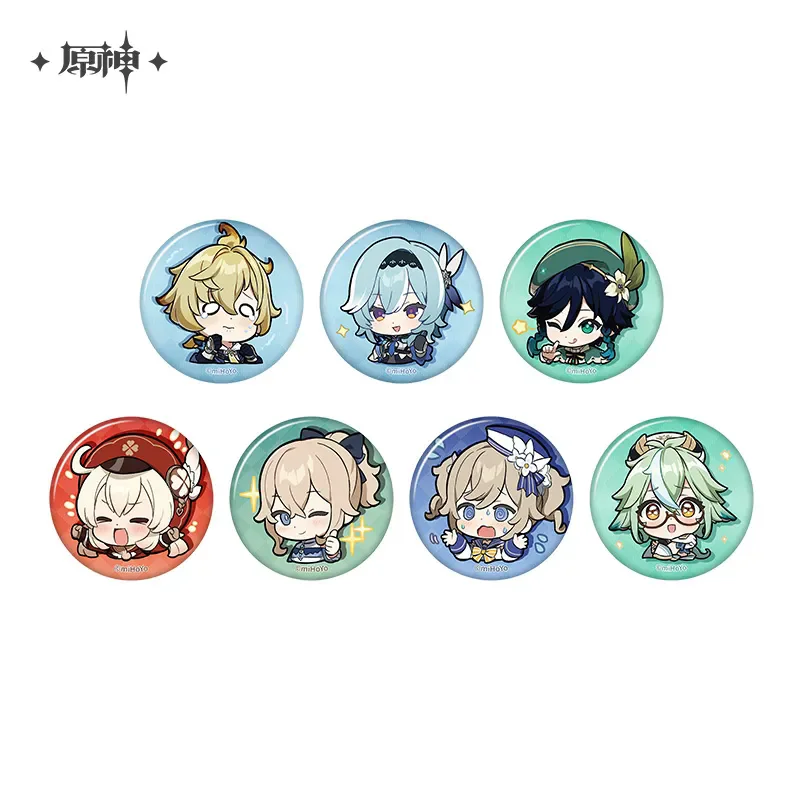 

Official Genshin Impact Q-version Emoticon Theme Series Badge Mondstadt City Klee Barbara Jean Mika Sucrose Venti Anime Brooch