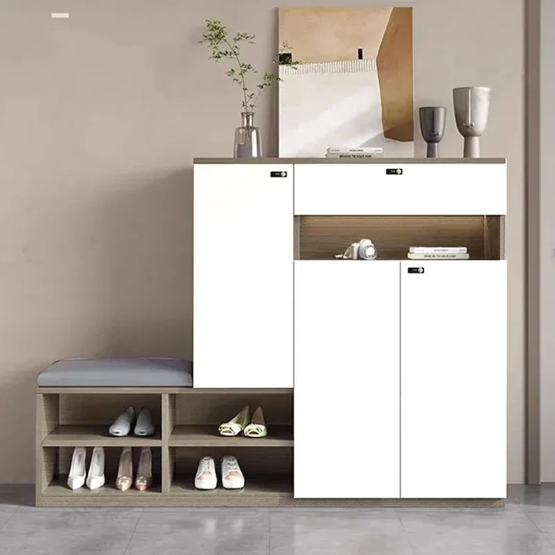 

With Seat Vertical Shoe Cabinets Wooden Vintage Living Room Organizers Shoe Cabinets Hallway Fashion Sapateira Trendy Furniture