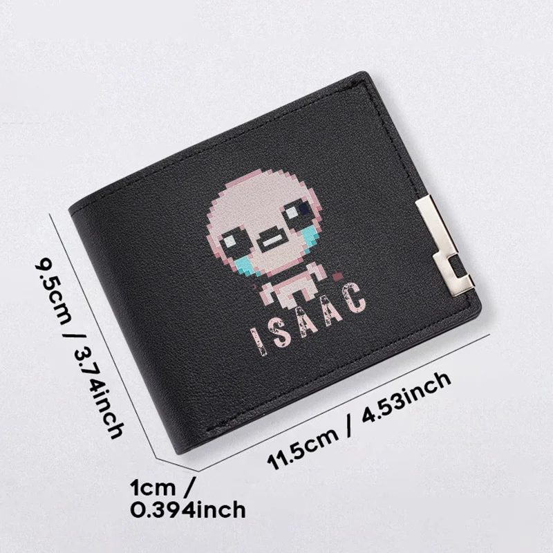 ISAAC PIXEL ART DESIGN PORtafoglio da uomo d'affari in pelle PU leggero DURABILE MINIMALISTA STILE PER L'uso quotidiano