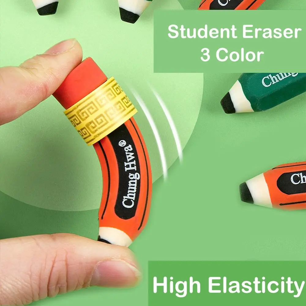 Less Rubber Debris Pencil Wiping Eraser Good Flexibility Writing Drawing Art Pencil Eraser Pencil Shape Handwriting