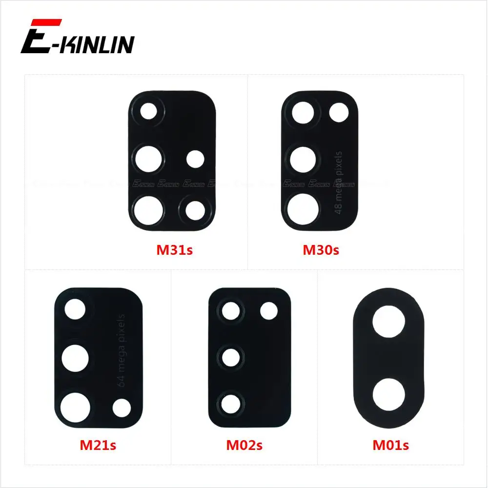 10pcs\lot Rear Camera Lens Glass Back Cover With Glue Stickers For Samsung Galaxy M01s M02s M21s M30s M31s Repair Parts