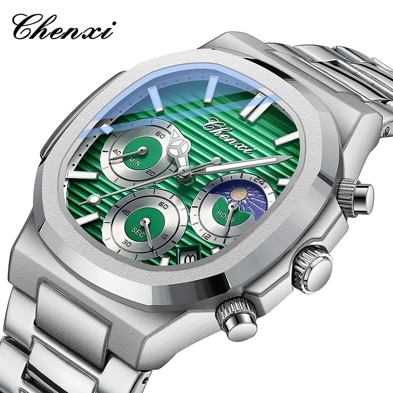 CHENXI Men's Business Watches Fashion Original Waterproof Luminous Calendar Clock Luxury Quality Steel Strip Quartz Wristwatch