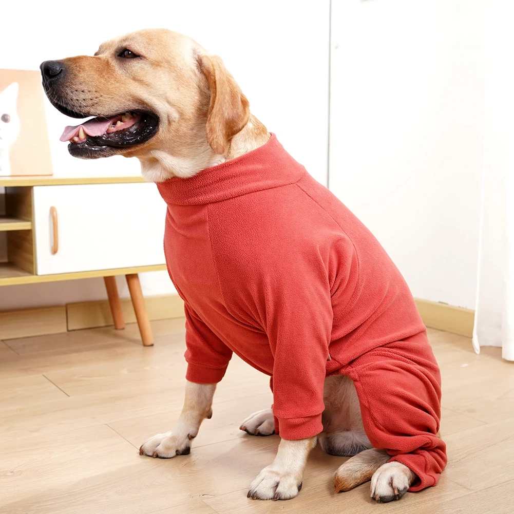 Winter Warm Dog Pajamas Clothes For Small Large Dogs Puppy Dog Pajamas Elasticity Pet Jumpsuit Four Legs Labrador Costume Coat