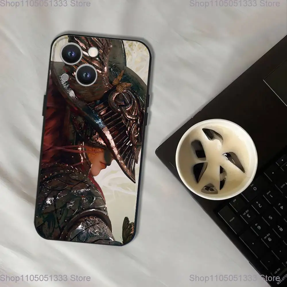 Hot Games E-Eldens R-Rings Telefoonhoesje voor iPhone 17,16,15,14,13,12,11,Pro,XS,Max,XR,Plus,E,SE4,Mini Zwarte Soft Cover