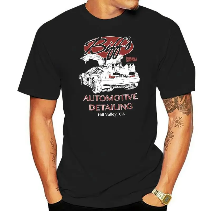 Back To The Future - Biff's Automotive Dettagliato Delorean T-Shirt Hot New 2024 Summer Fashion T Shirts