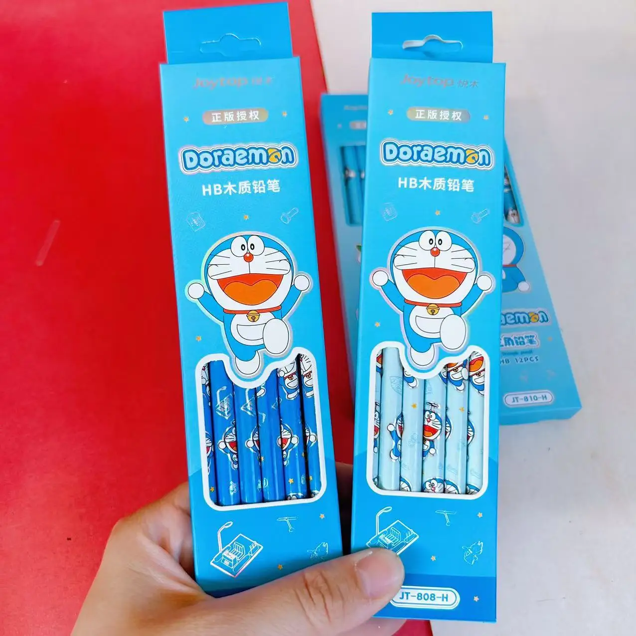 

12/48pcs New Doraemon pen Cartoon Pencil set Stationery 1 box of 12pcs 2b Learning supplies Gift