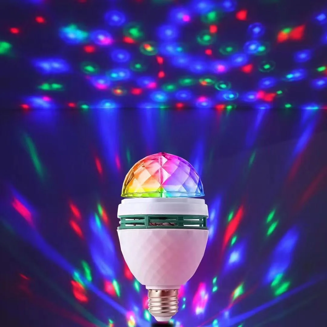 Multicolor Stage Effect Lighting Atmosphere Rotating E27 light bulb Automatic Disco KTV DJ Magic Ball Lampe dancing Home Party