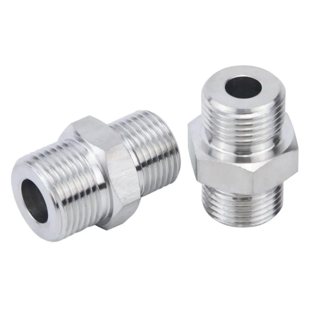 

High Pressure 1/8" 1/4" 3/8" 1/2" -2" BSP NPT Male Equal Reducer Hex Nipple 304 Stainless Steel Connector Water Gas Propane