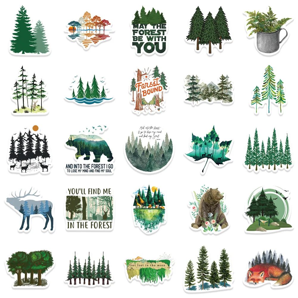 10/30/50Pcs Forest Animal Waterproof Graffiti Sticker Aesthetic Decorative Luggage Laptop Cup Phone Diary Scrapbook Kid Stickers