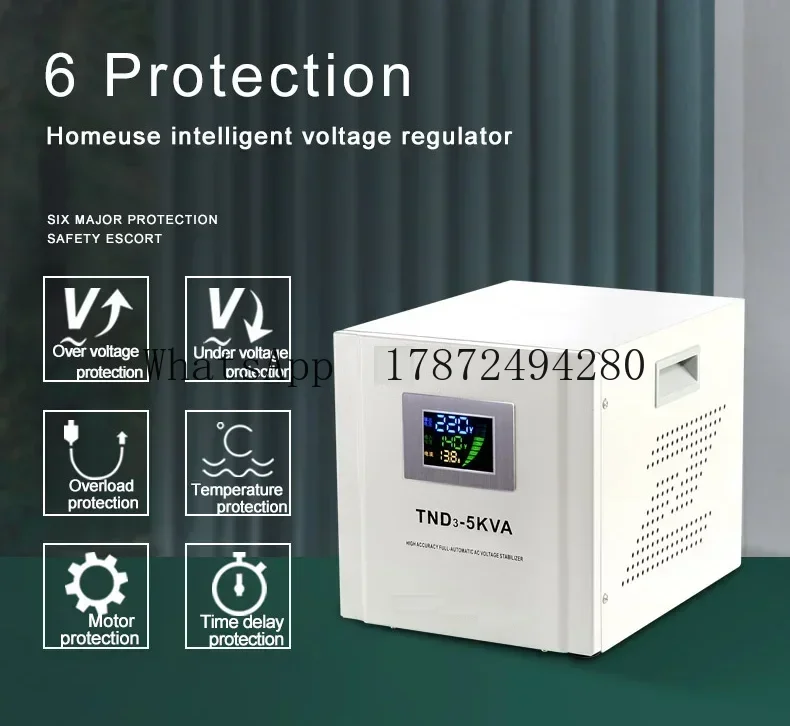 5KVA TND مرحلة واحدة التيار المتناوب الجهد المنخفض 90 فولت إلى 260 فولت AutoServo الجهد المنظم 220 فولت استقرار #1