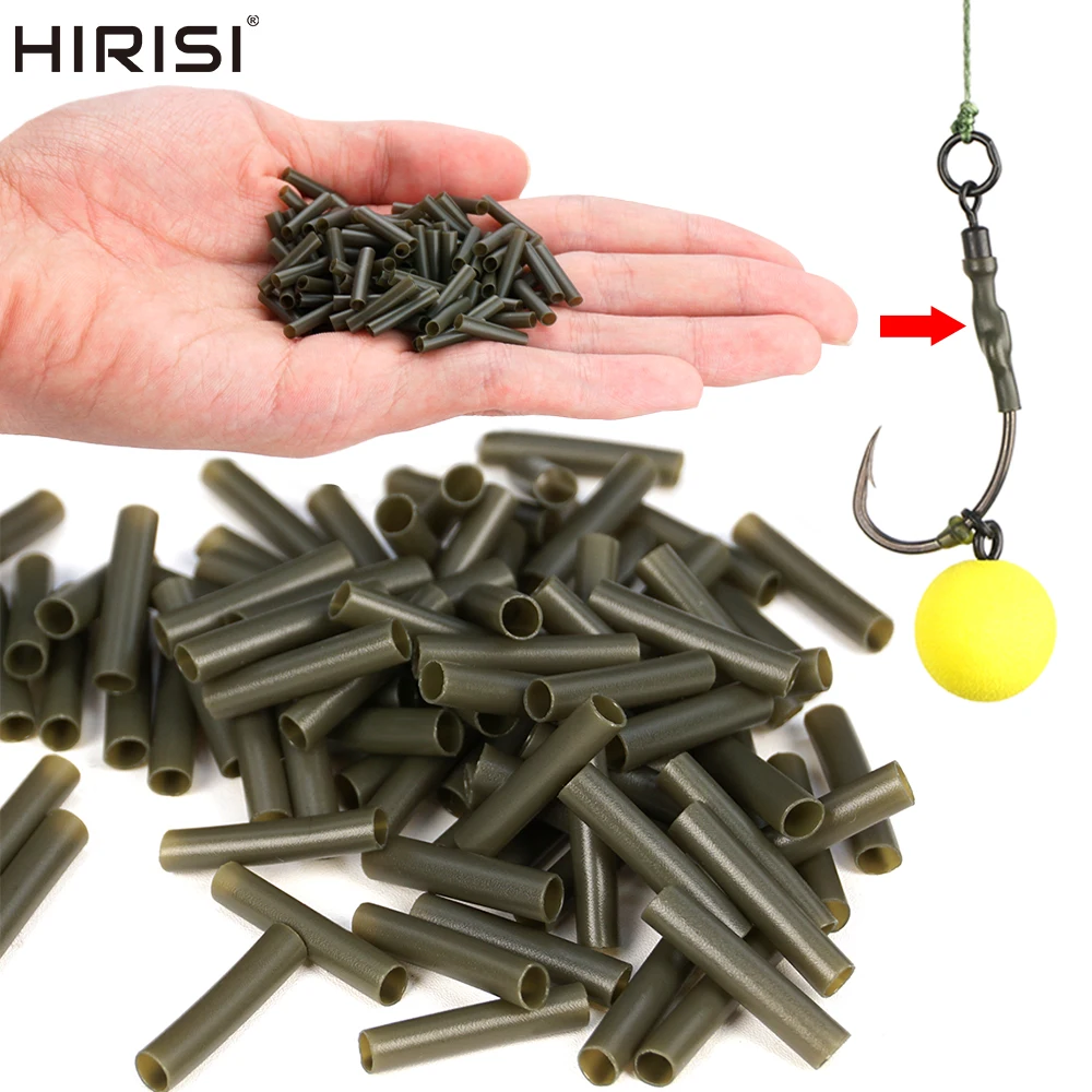 Hirisi 100pcs Heat Shrink Tube Kit for Carp Fishing Anti-Tangle Hook Sleeves Ronnie Hair Rig Accessories Durable Fishing Tackle