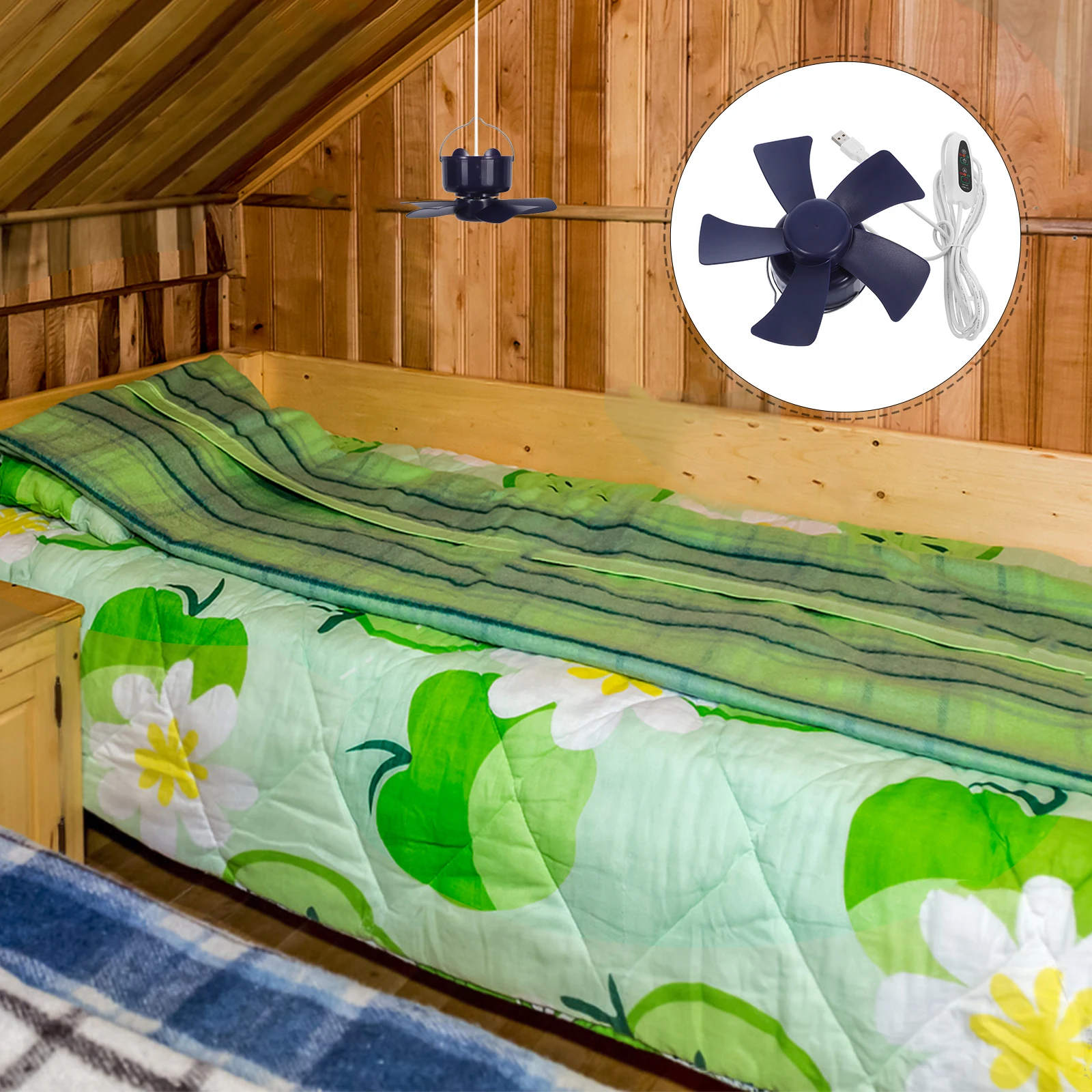 Small Ceiling Mini Bed Cooling Portable Small Ceiling Fan Dorm Room Timer Function Compact Tent Fans Beach Camping