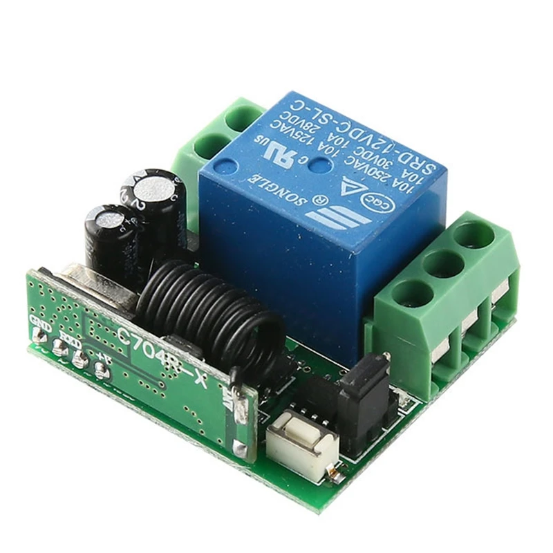 Interruptor de Control remoto de un solo canal, 433Mhz, 12V, tipo aprendizaje, interruptor de Control remoto inalámbrico para lámparas de Control de acceso