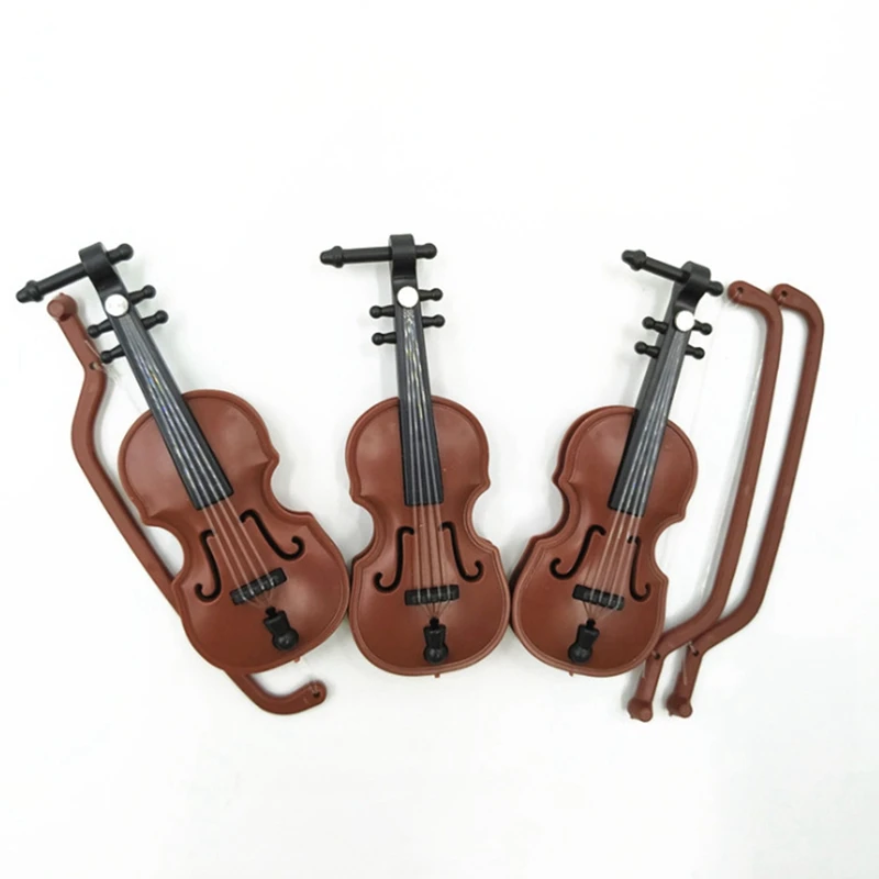 Santa Claus Wood Grain Violin Christmas Accessories Small Pendants DIY Decorations