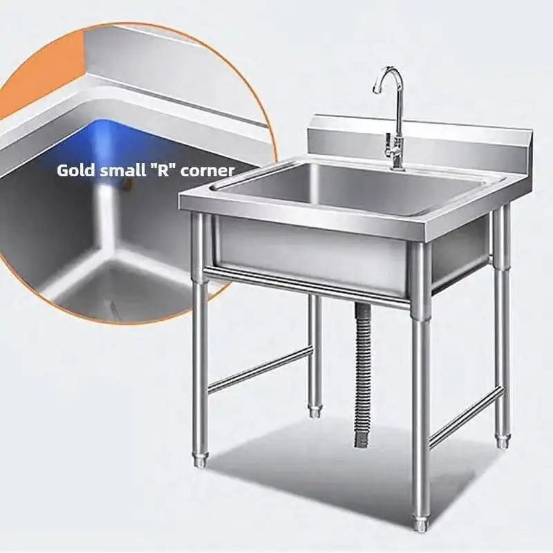 for Modern Stainless Steel  Kitchen Sinks for Restaurant Accessories Floor-standing Large Capacity Sinks Home Simple Kitchen