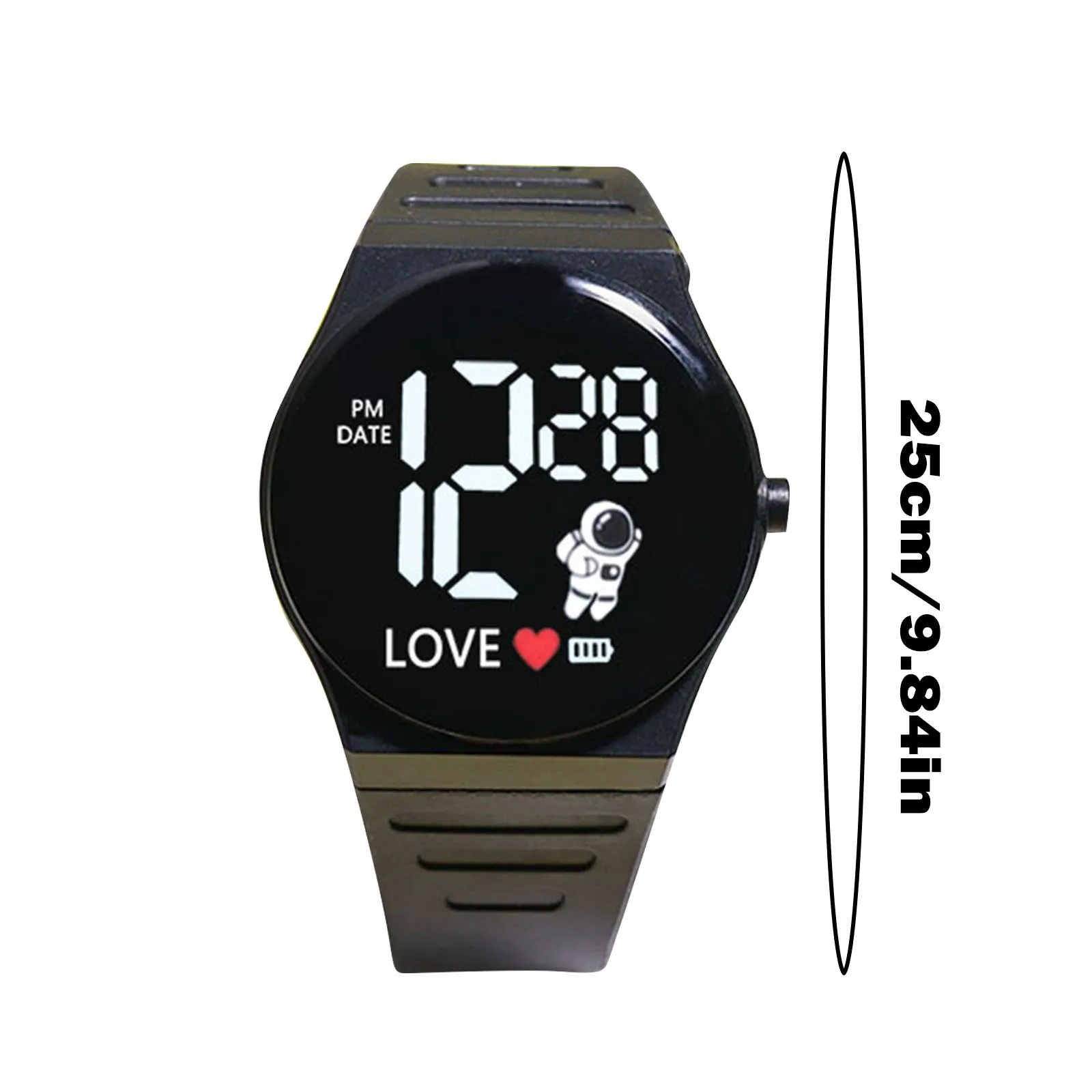 Children'S Electronic Watches Simple Classic Silicone Strap Outdoor Sports Electronic Watches Display Time Month Round Watches