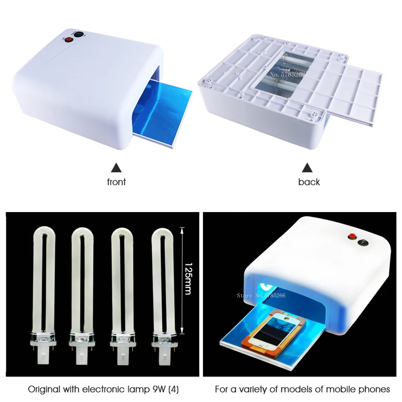 36W Powerful UV Lamp Green Oil Fast Curing Light for Mobile Phone Logic Board CPU NAND Chip Repair Tool Nail Dryer LED Light