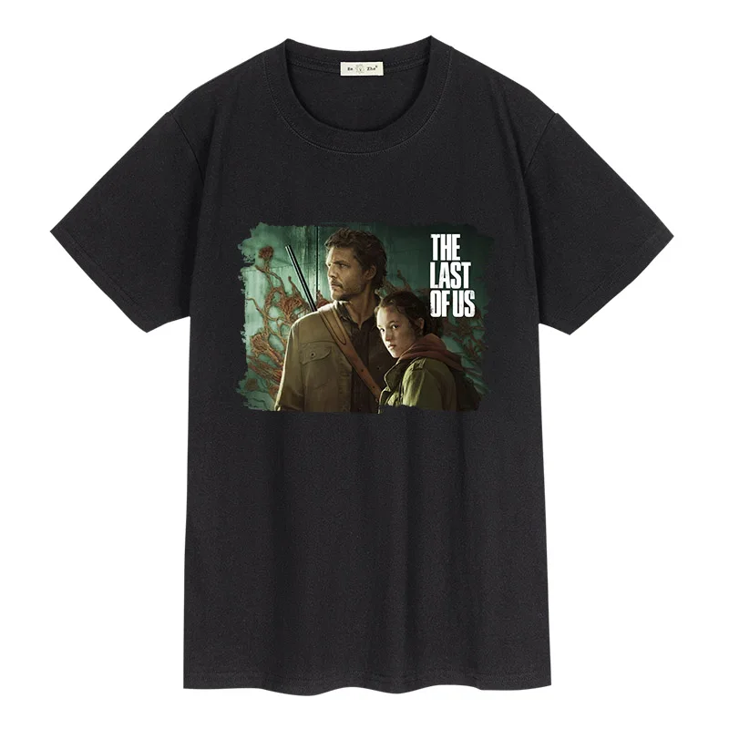 Joel Ellie The Last of Us Men Women T-Shirt 2023 New Summer Vintage Short Sleeves Shirt Casual 100% Cotton Men Women Tshirt