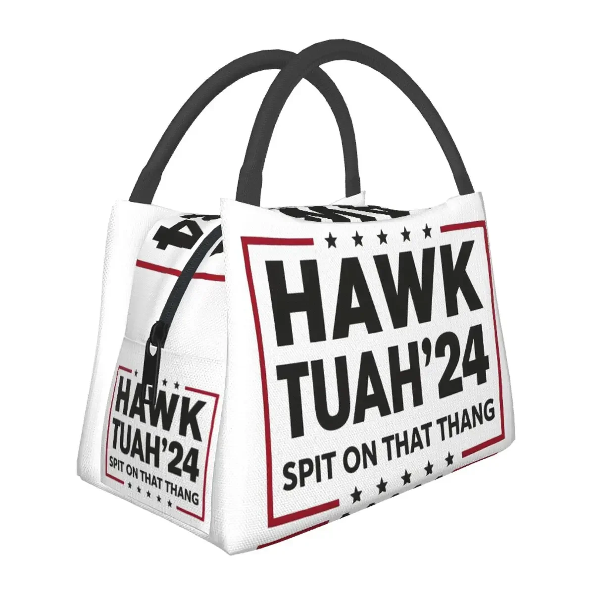 Hawk Tuah Spit On That Thang Funny 2024 Lunch Box Accessories Portable Insulated Oxford Cooler Thermal Picnic Tote for Women