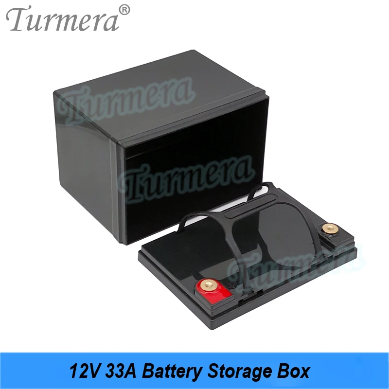 Turmera 12V 33A Battery Storage Box M6 Screw with Handheld for 18650 and 32700 Lifepo4 Battery Use in Automobile Solar Panel UPS